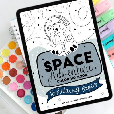 16 Page Space Adventure Digital Coloring Book | Ipad or Printable E522