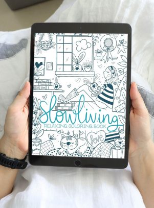 SLOWLIVING Digital Coloring Book for Adults | ADHD Relaxing and focus practice |Anxiety Relief Gift | Soothing Digital Coloring | M040