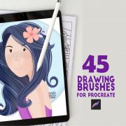 45 DRAWING Procreate BRUSHES for Digital Drawing, Lineart, Illustration, Inking and Texture Brushes for your Ipad Drawing | M029