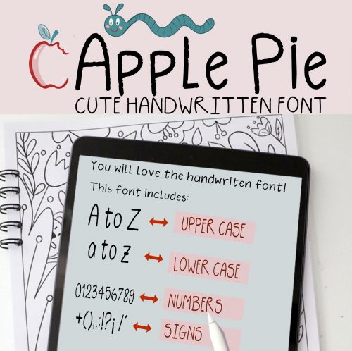 Handwritten Font for Digital Notetaking Font, Journal Notes, Cute Digital Planning Font Goodnotes or Notability, Fun Ipad Writing Font M044