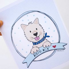 Dog Portrait Gift, Lineart Dog or Cat Digital Illustration , Cartoon Lineart Drawing Portrait,  Pet Lover Gift M036