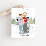 CARTOON FAMILY PORTRAIT with Kids , Personalized Christmas Family Illustration from your Photo, Portrait Commission Art, Christmas Gift M038