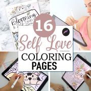 16 Digital COLORING PAGES, Anxiety Coloring, Adult Coloring Book to Relax, Mental Health Coloring, ADHD Coloring Sheets M001-1