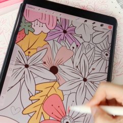 FLORAL Digital COLORING Book or Print use , Secret Garden Floral and Leaves Book , Relaxing Procreate Book for Adults or Kids M046