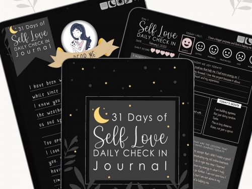 31 Day Self-Love Digital MONTHLY Journal