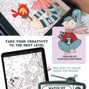 16 Digital Coloring Pages for Procreate, Adult Ipad Coloring Book for Adults or Kids, Hygge Cozy Ipad Activity M019