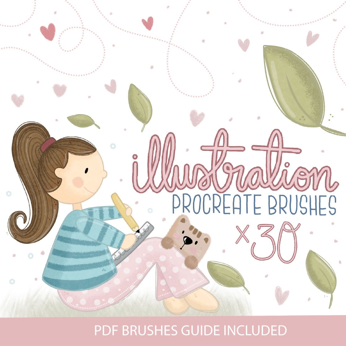 42 Procreate Brushes Children Book Drawing Kit, Color Palettes