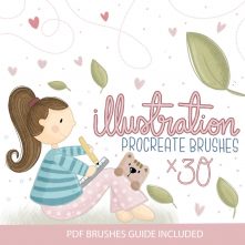 PROCREATE Brushes + Digital Coloring Book to Practice Procreate Brush Bundle, Calming Coloring Pages, Gift for Her Learning Procreate M015