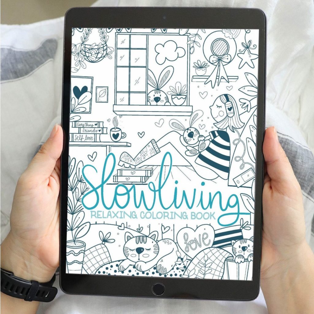 SLOWLIVING Chibi Digital Coloring Book! Featuring soothing, hand-drawn chibi designs, this Procreate coloring workbook offers a relaxing and mindful experience. Perfect for iPad artists seeking calm creativity.