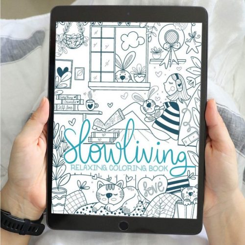 SLOWLIVING Chibi Digital Coloring Book! Featuring soothing, hand-drawn chibi designs, this Procreate coloring workbook offers a relaxing and mindful experience. Perfect for iPad artists seeking calm creativity.