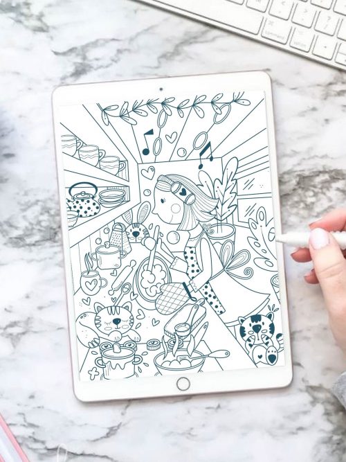 Unwind with the SLOWLIVING Chibi Digital Coloring Book, featuring adorable hand-drawn chibi pages designed for a relaxing coloring experience. Perfect for iPad artists using Procreate, these charming characters will help you find calm and creativity in every detail.