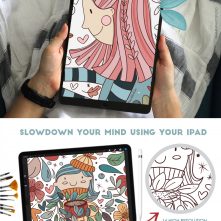 2 COLORING BOOK BUNDLE to Relax and Reduce Anxiety Activity, Relaxing Coloring Book Set for your Ipad, Procreate Best friend Gift M013