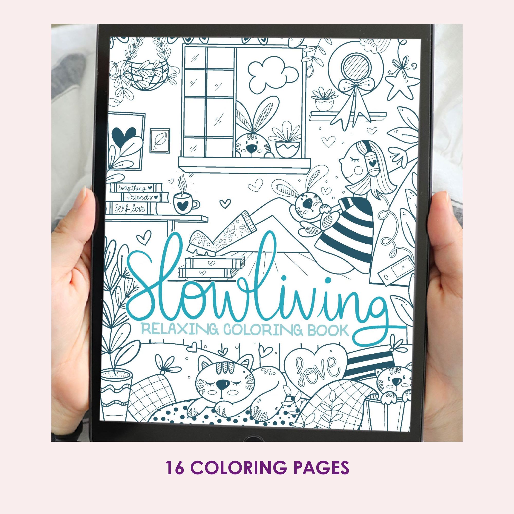SLOWLIVING Procreate Coloring Set Digital Coloring Book M023 – MariaPalito  Studio