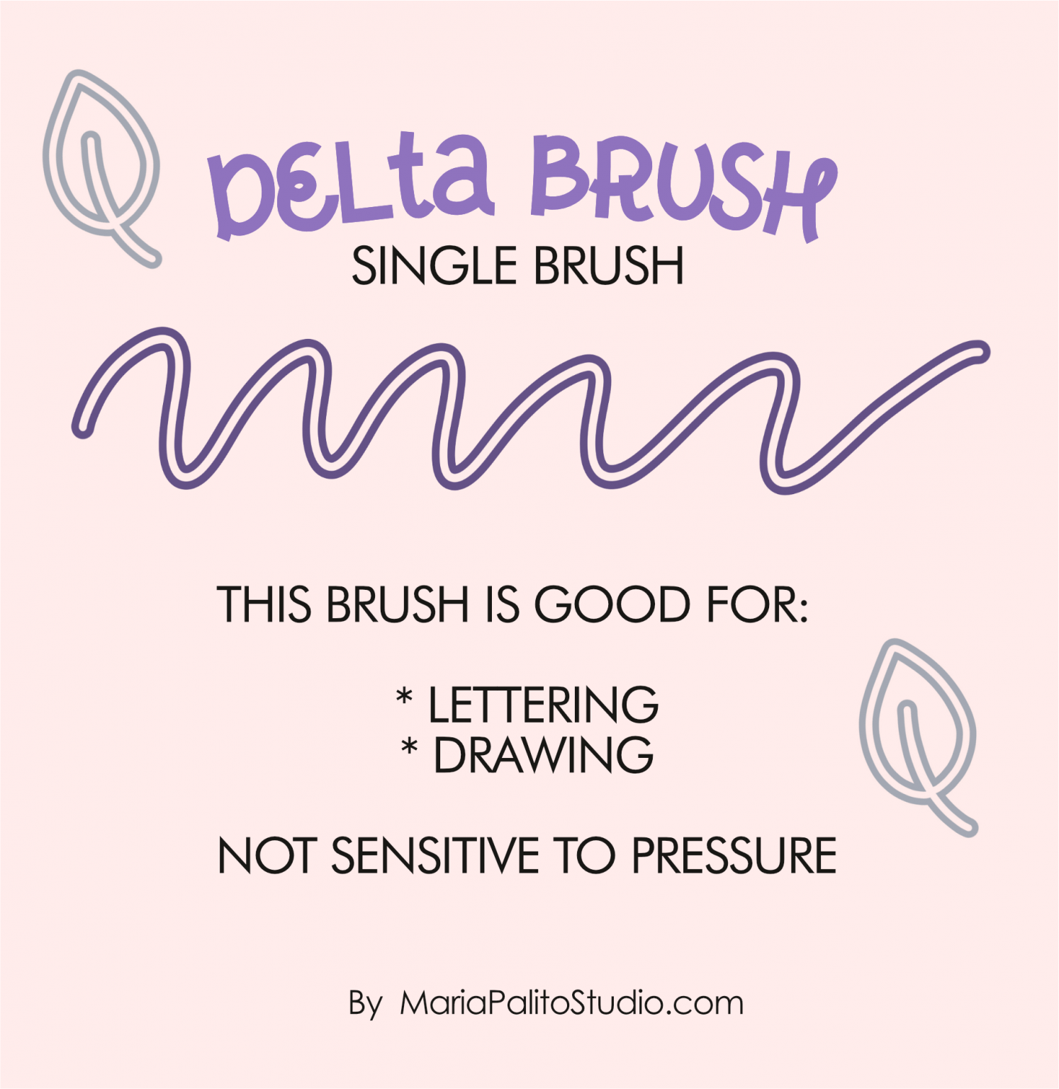 Procreate DOUBLE Brush OUTLINE DELTA M066 MariaPalito Studio