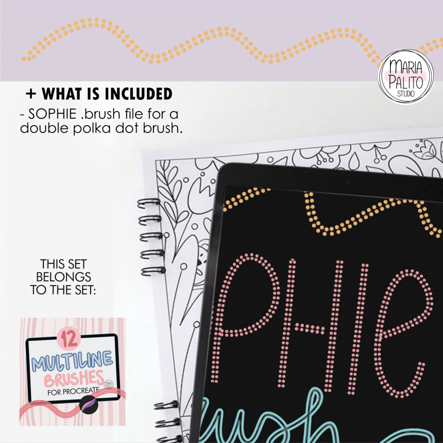 DOUBLE POLKA Procreate Brush M074 MariaPalito Studio