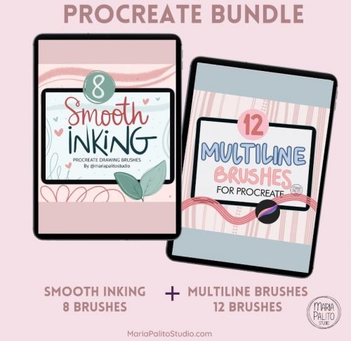 20 Lineart + Multiline Procreate Brushes