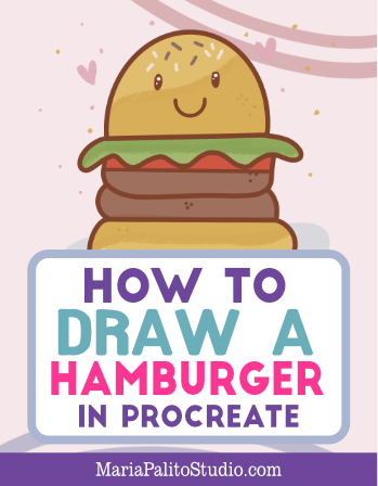 How to Draw a Hamburger In Procreate Drawing process
