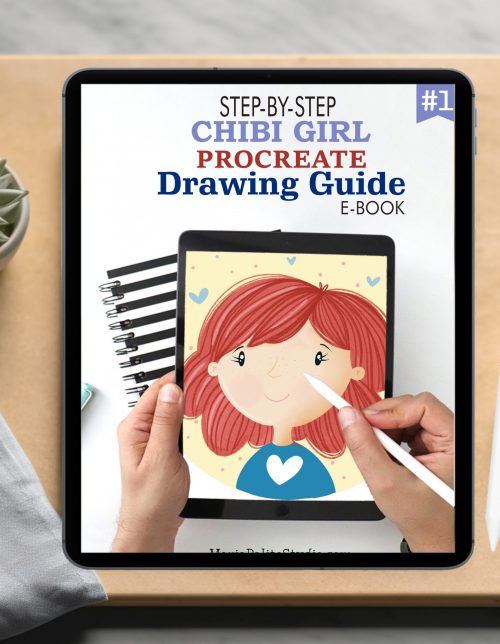 Chibi Girl Procreate Drawing Guide Step-by-Step E-Book M037