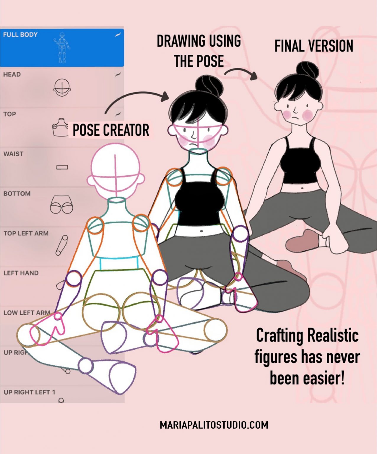 Key Poses Proportion Mastering Human Proportions: Human Pose Drawing Tool for Procreate ...