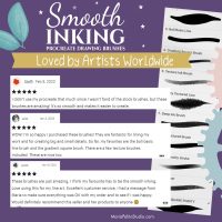 Smooth Inking Procreate Drawing Brushes loved by artists worldwide. Featuring 15 unique brushes, including smooth, gradient, and textured options. Ideal for detailed artwork and lettering. Highly praised for enhancing Procreate creations.