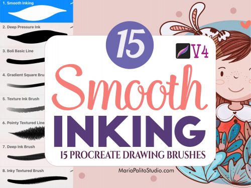 Enhance your Procreate creations with our Smooth Inking Brushes Set! Featuring 15 high-quality inking brushes for flawless, detailed artwork. Perfect for artists and designers seeking smooth, professional results.