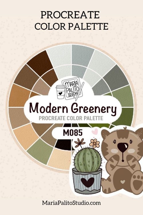 Procreate Color Palette "MODERN GREENERY"