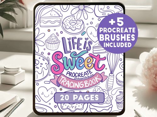 Procreate Tracing Book "Life is Sweet" 20 Pages