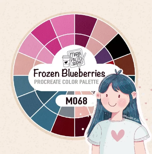Procreate Color Palette Frozen Blueberries Pinks M068
