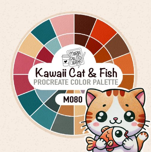 Procreate Color Palette Kawaii Cat & Fish M080