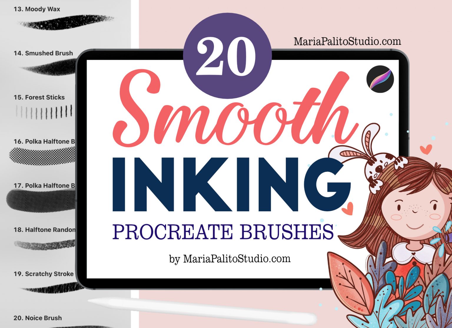 Smooth Inking Procreate Brushes M042 - MariaPalito Studio