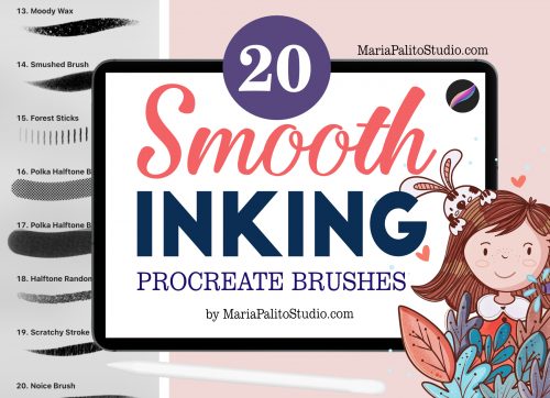 Smooth Inking Procreate Brushes M042