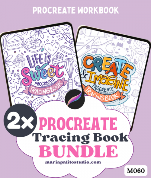 2 Procreate Tracing Books Bundle M060