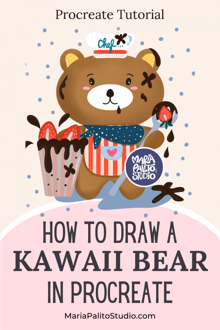 How to Draw a Kawaii Chef Bear in Procreate Tutorial Video Tutorial (Step‑by‑Step + Color Palette + Free Brushes)