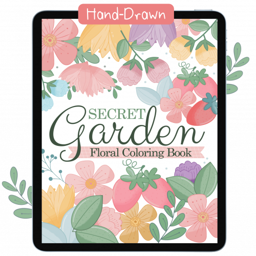Procreate Coloring Book "Secret Garden" 16 Floral Coloring Pages