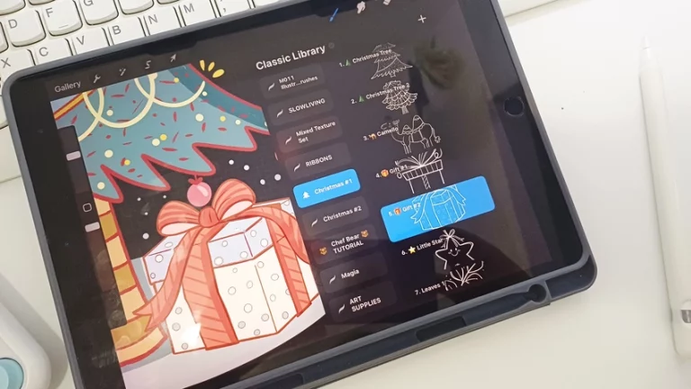 How to Color a Christmas Tree in Procreate | Hand-Drawn Christmas Collection