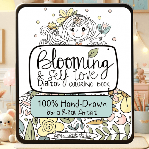 Hand-Drawn Procreate Digital Coloring Book for ADHD Anxiety Relief M001