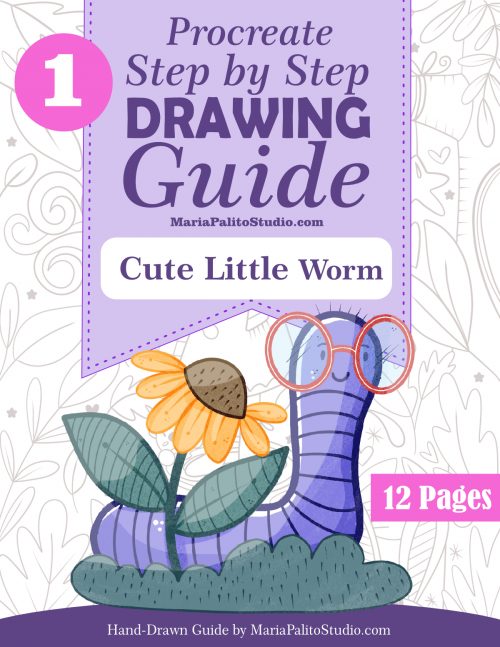 How to Draw a Cute Worm Procreate Drawing Guide Tutorial