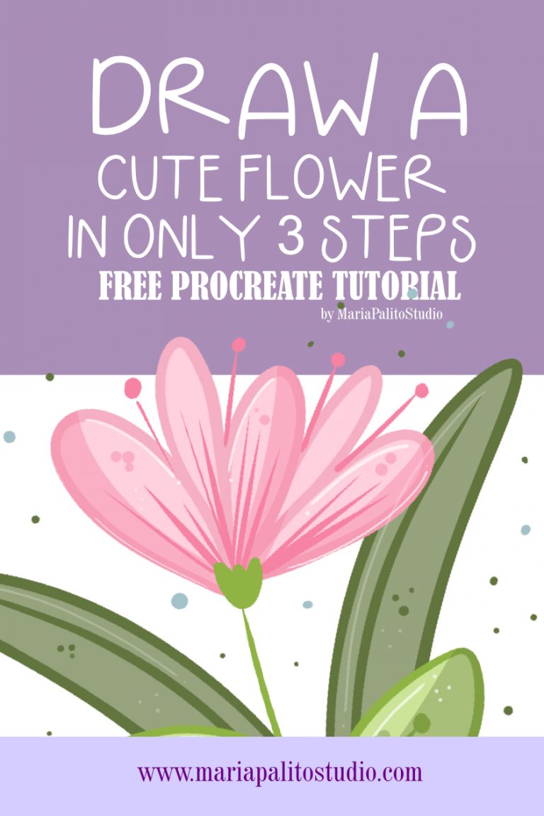 Draw a Cute Flower in Procreate in Only 3 Steps 🌸 Free Tutorial Download