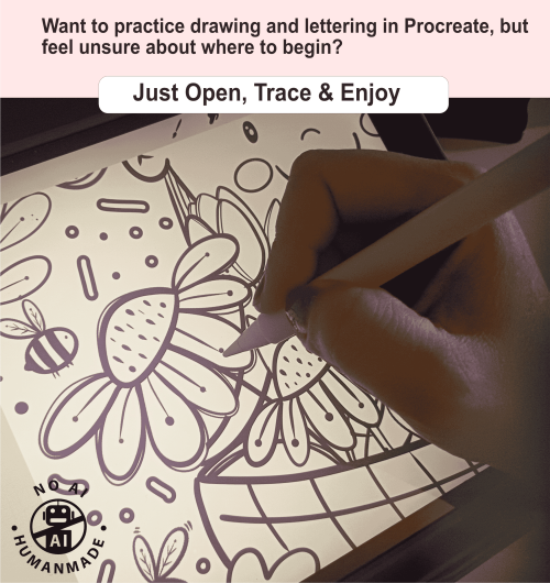 Leaves and Garden Hand-Drawn Procreate Tracing Book M121 - Image 2