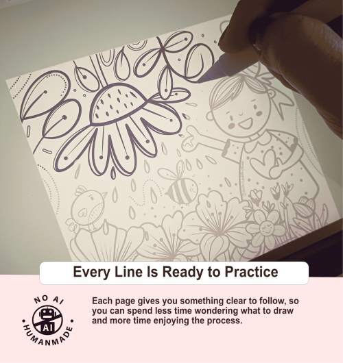 Leaves and Garden Hand-Drawn Procreate Tracing Book M121 - Image 5