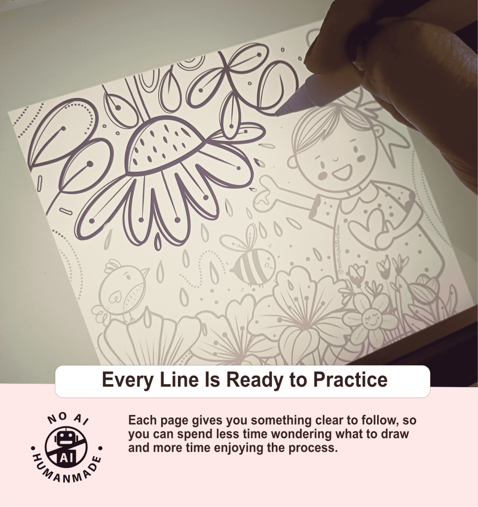 Leaves and Garden Hand-Drawn Procreate Tracing Book M121